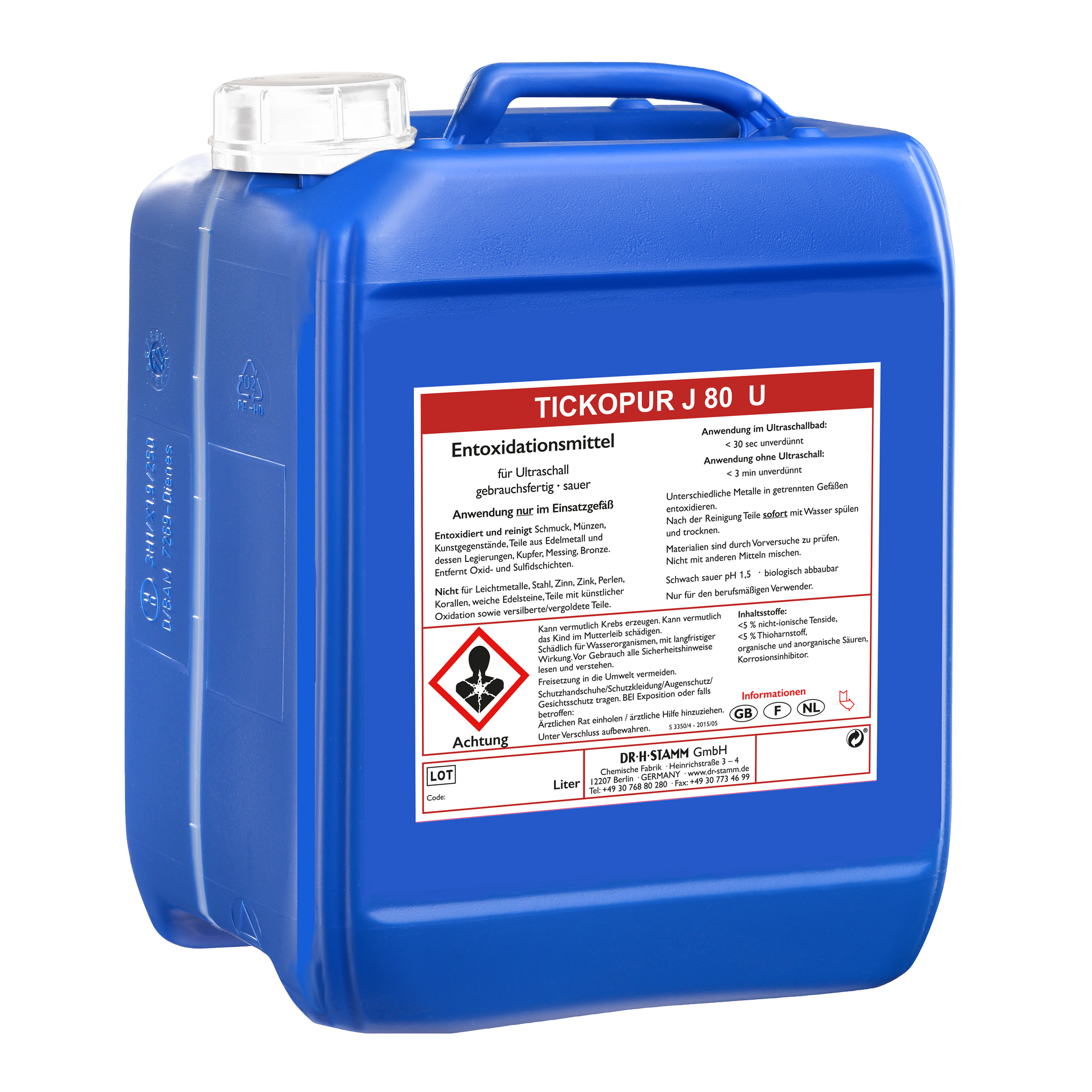 BANDELIN TICKOPUR J 80 U Entoxidationsmittel für Ultraschall, gebrauchsfertig | Art.-Nr. 6027
