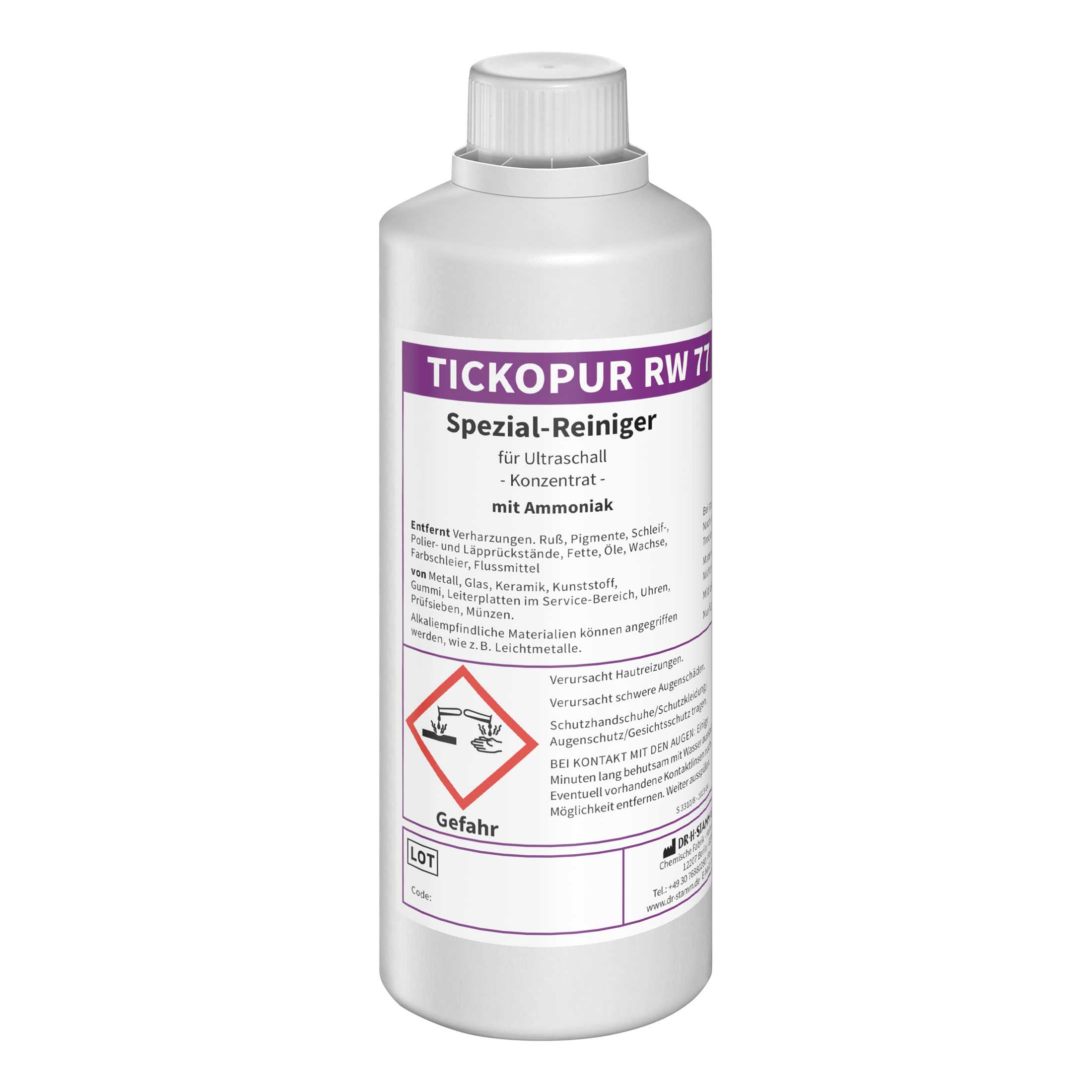 BANDELIN TICKOPUR RW 77 Ultraschallreiniger mit Ammoniak, Konzentrat | Art.-Nr. 870