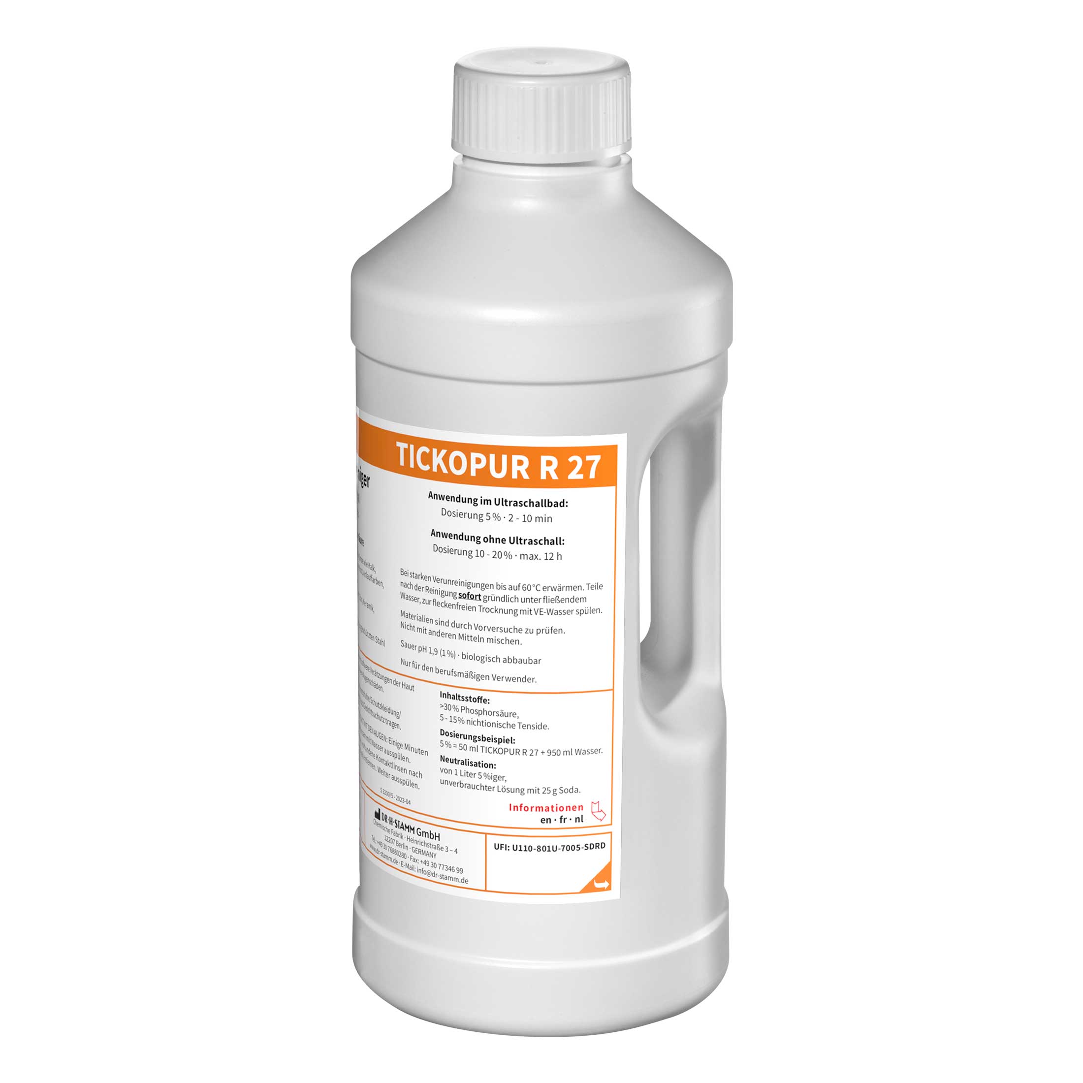 BANDELIN TICKOPUR R 27 Phosphorsäure-Reiniger für Ultraschallreinigung, Konzentrat | Art.-Nr. 874