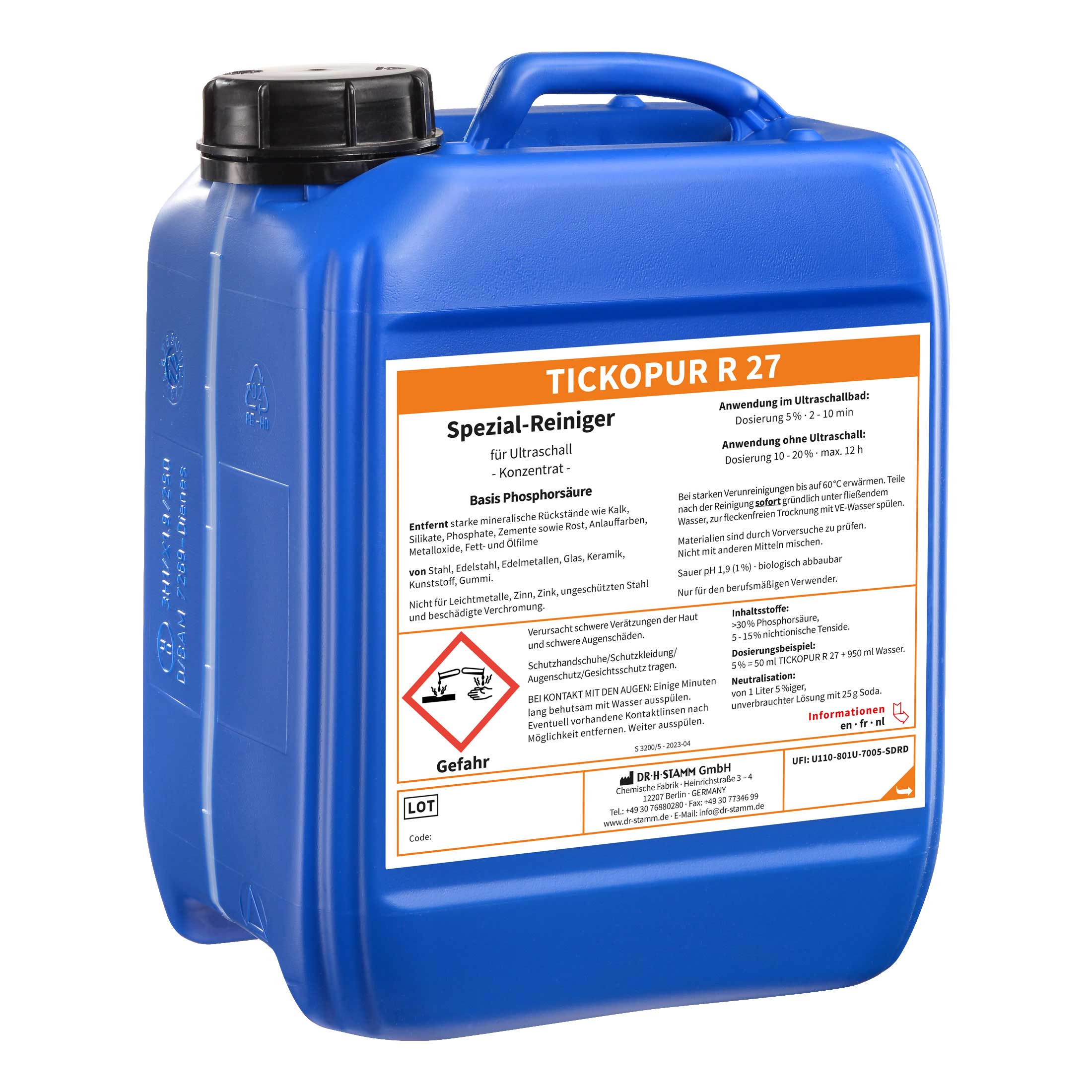 BANDELIN TICKOPUR R 27 Phosphorsäure-Reiniger für Ultraschallreinigung, Konzentrat | Art.-Nr. 816